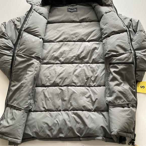 DKNY Womens Hooded Parka Puffer Jacket Small Grey NWT - Picture 8 of 15